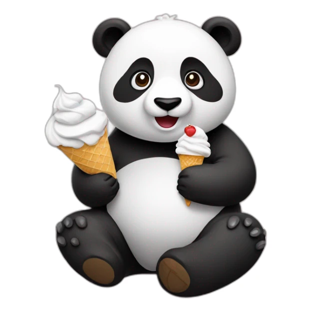 Panda eating ice cream sticker