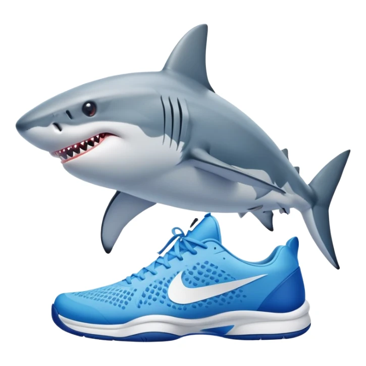 Shark with blue Nike tennis  sticker