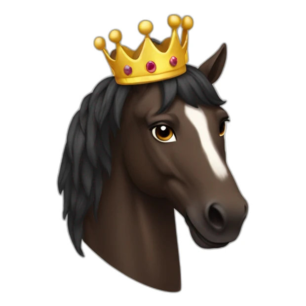 dark brown conceited horse with crown sticker