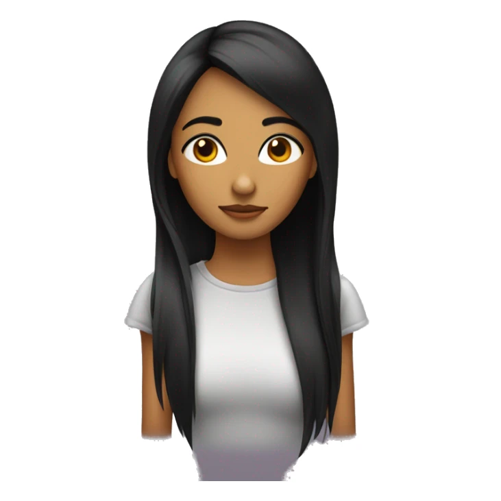 Chica con flequillo morena de ojos negros  sticker