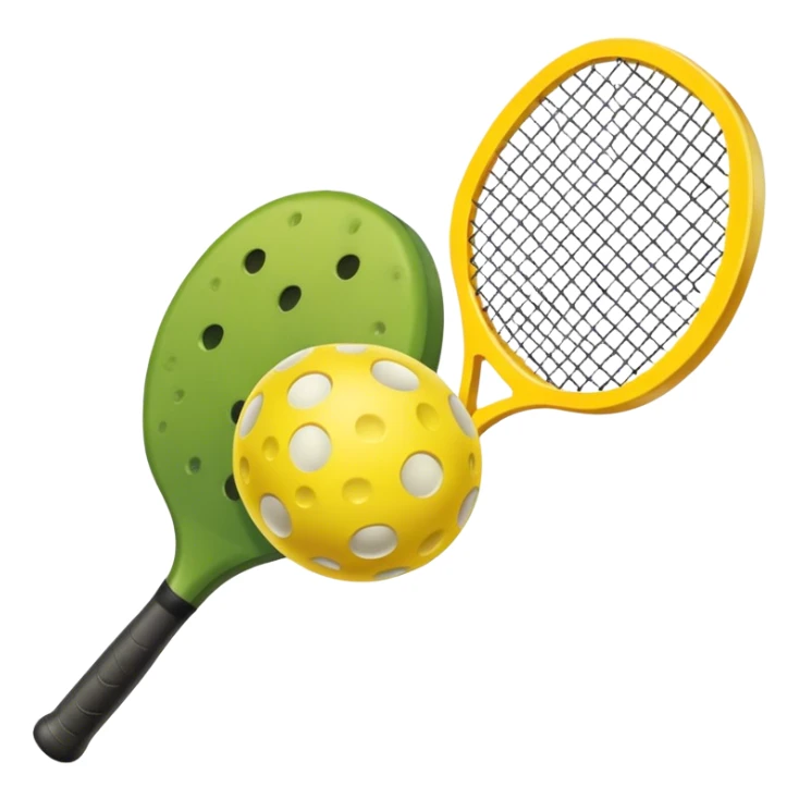 pickle ball paddle and a pickle ball in front of the paddle sticker