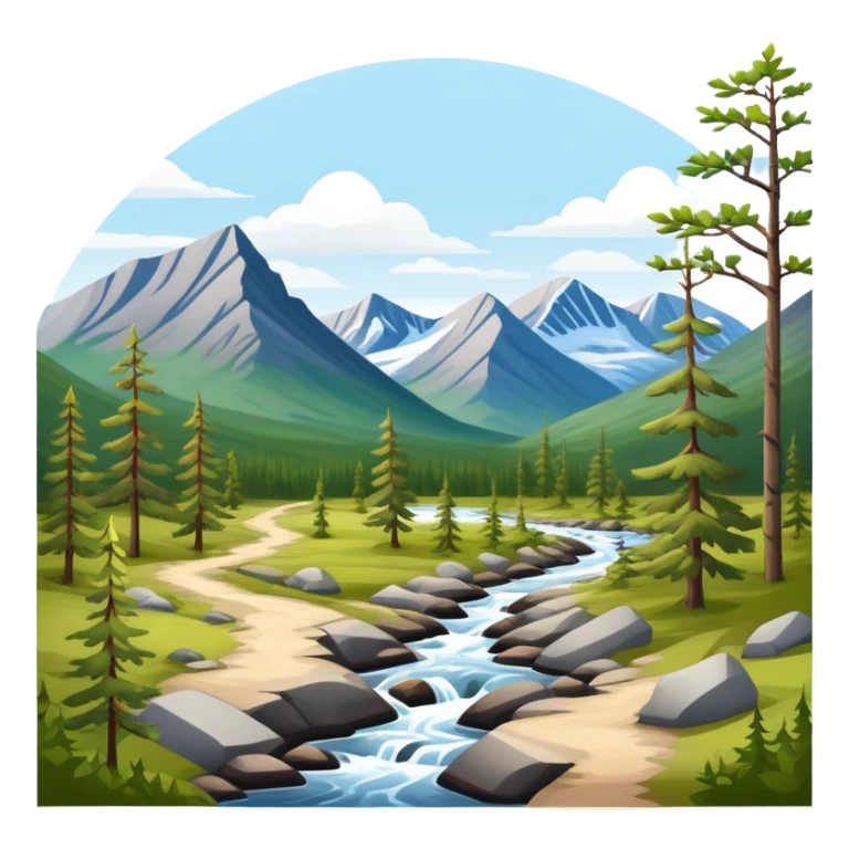 Kungsleden hiking trail in Swedish Lapland with mountains and forests sticker