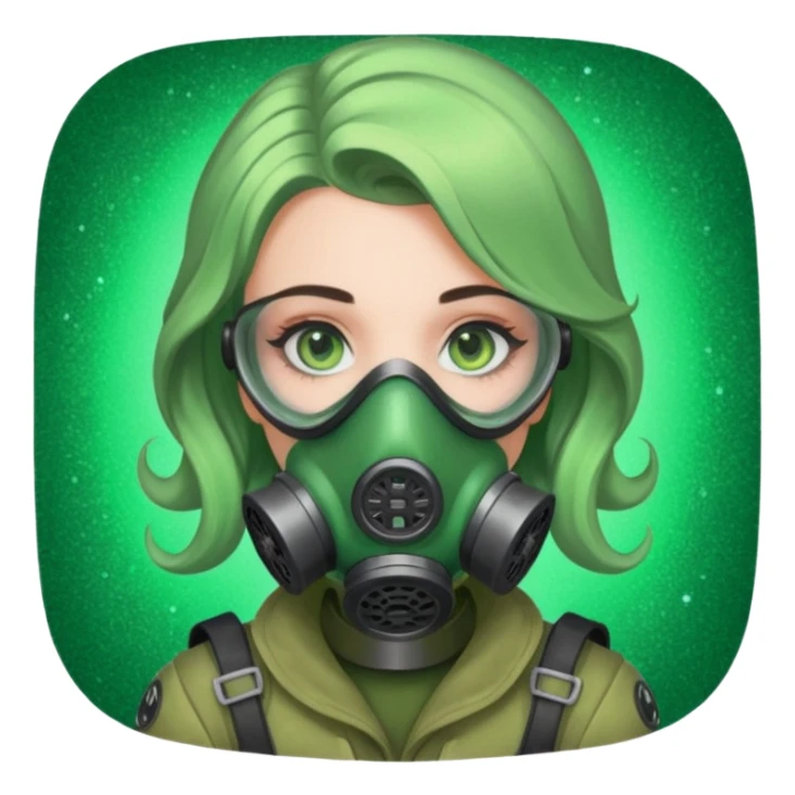 glitter green viper valorant female gas mask sticker