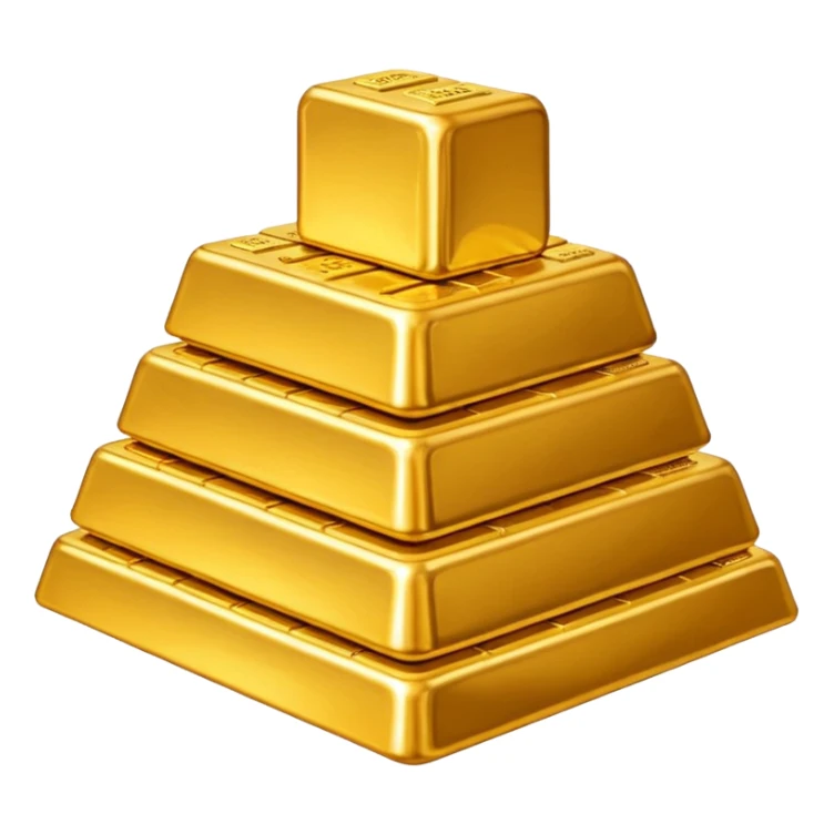 Mountain of gold bars sticker