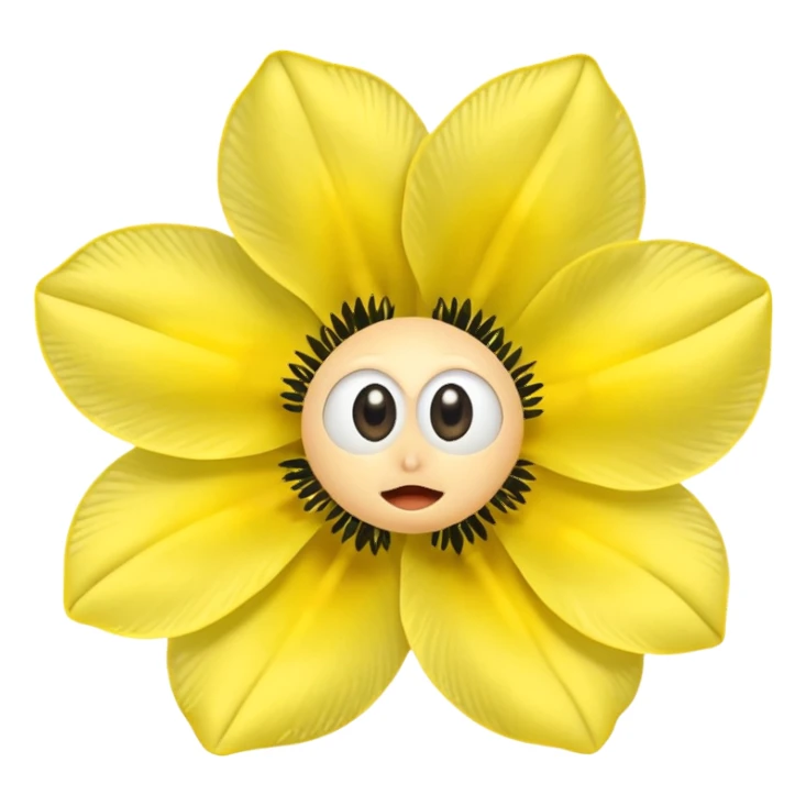 five leaved yellow anemone eyes mouth sticker
