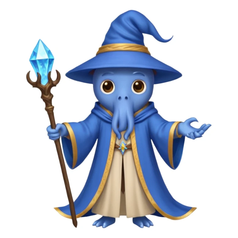 The blue octopus wizard of Dungeons and Dragons sticker