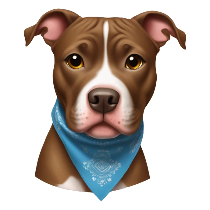 Brown pit bull with bandanna  sticker