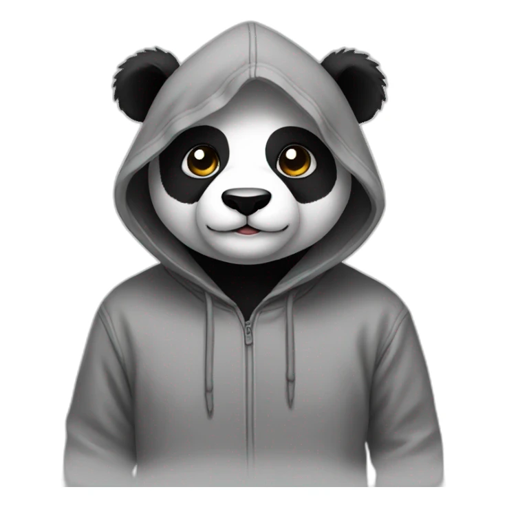 Panda wearing hoodie and hood sticker