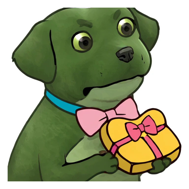 Shih tzu holding a stuffed animal cheetah sticker