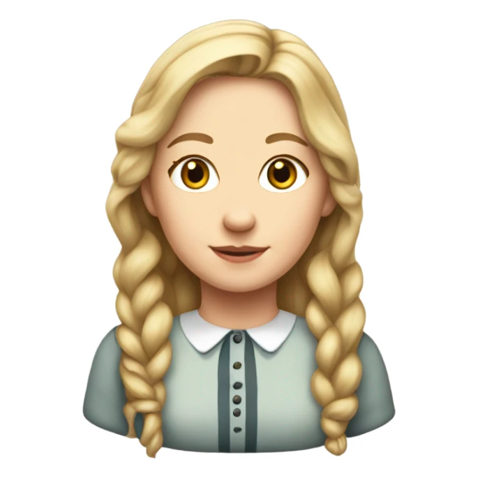 Mary Ingalls pretty with long blonde hair realistic  sticker
