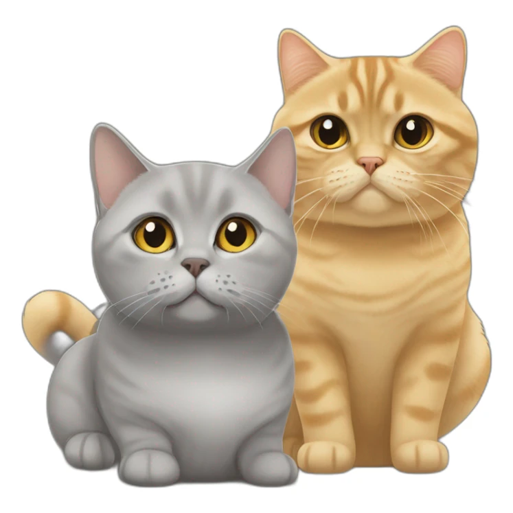 À golden british shorthair beside a grey British shorthair sticker