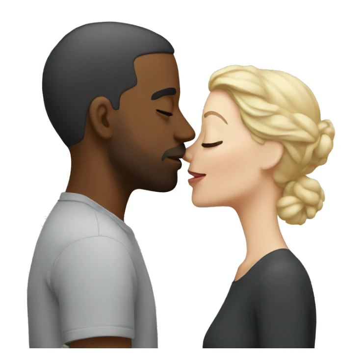 White Couple kissing  sticker