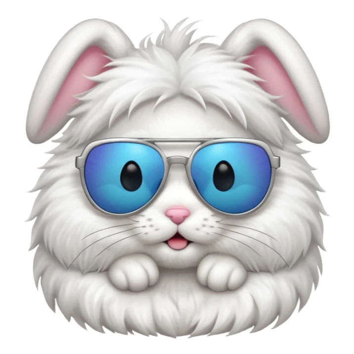 A cute bunny with a cool sunglasses sticker