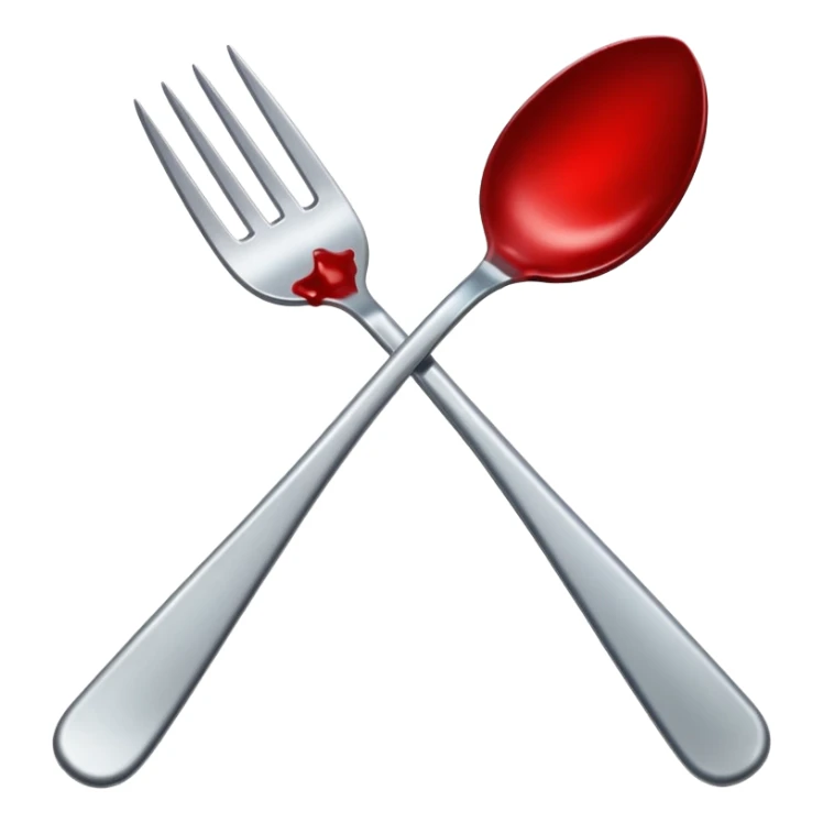 a fork with blood on the tines sticker