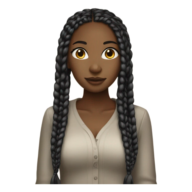 a black girl with boxbraids sticker