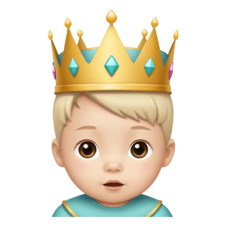 white asian baby wearing birthday crown sticker