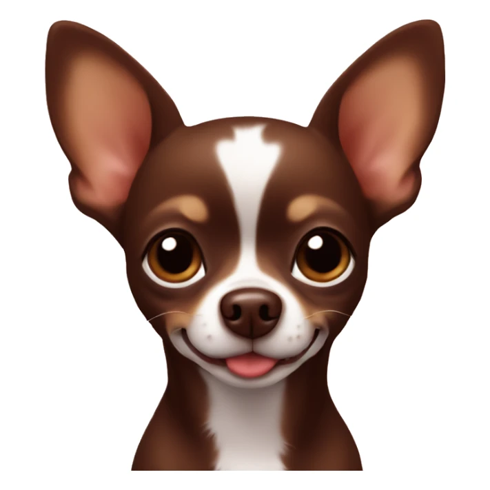Chocolate brown chihuahua with heart sticker