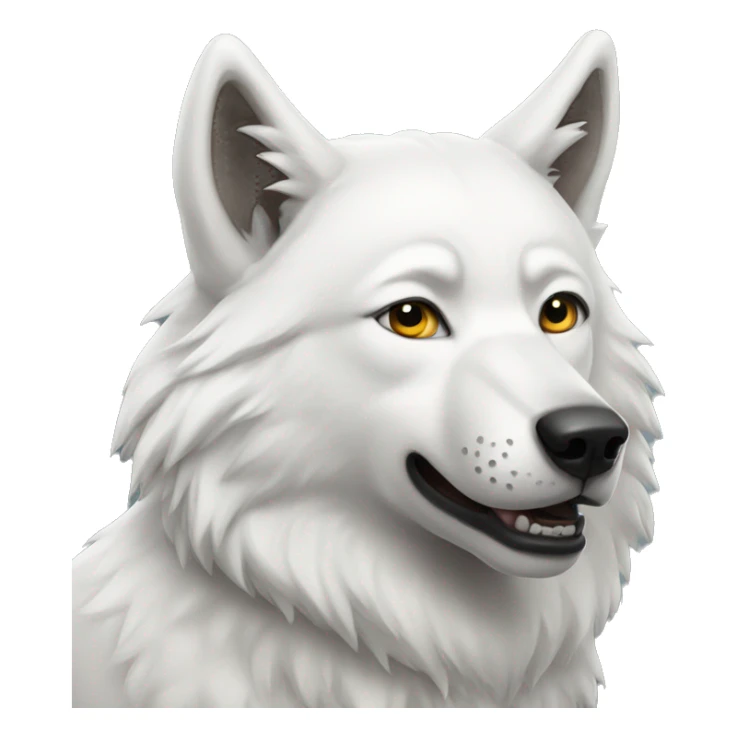 emoji of a white wolf sticker