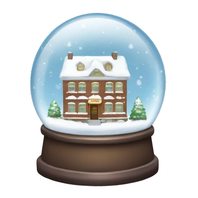 snow globe with snowball in downtown sticker