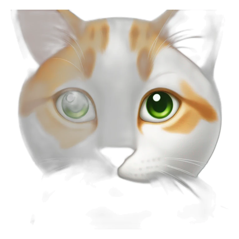 orange and white cat with green eyes sticker