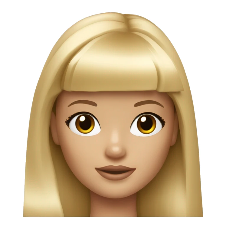 Blonde Barbie with bangs and long straight hair and hazel eyes sticker
