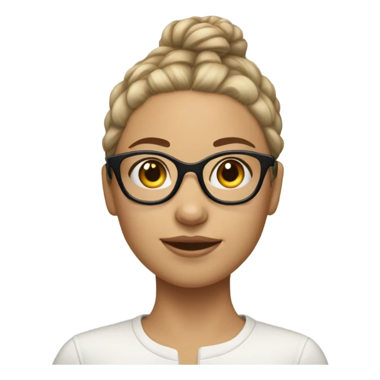 Lighskin girl with classes hair in a bun sticker