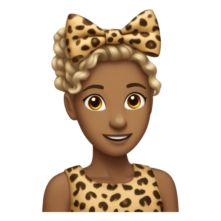 Cheetah print hair hair with ribbon falling  sticker