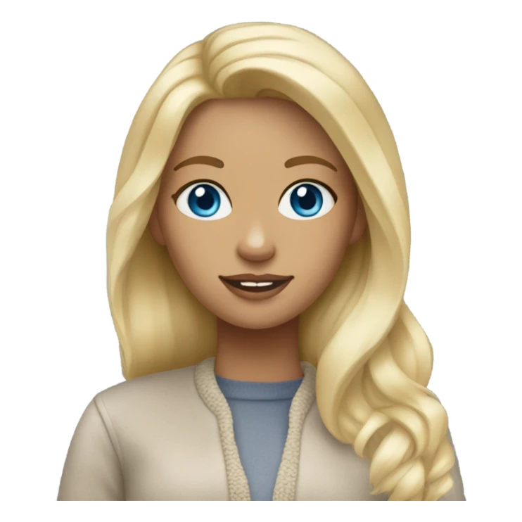 Blonde girl blue eyes wearing uggs sticker