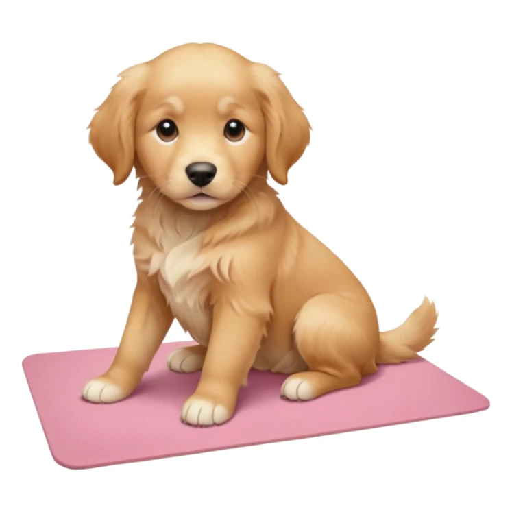 Sassy Golden retriever puppy on light pink yoga mat sticker