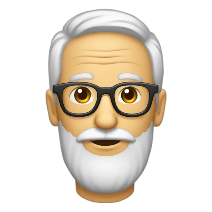 anciano calvo con barba blanca y gafas sticker