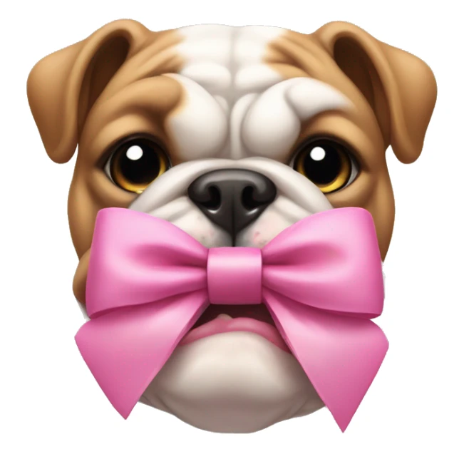 bulldog with cute pink bow sticker