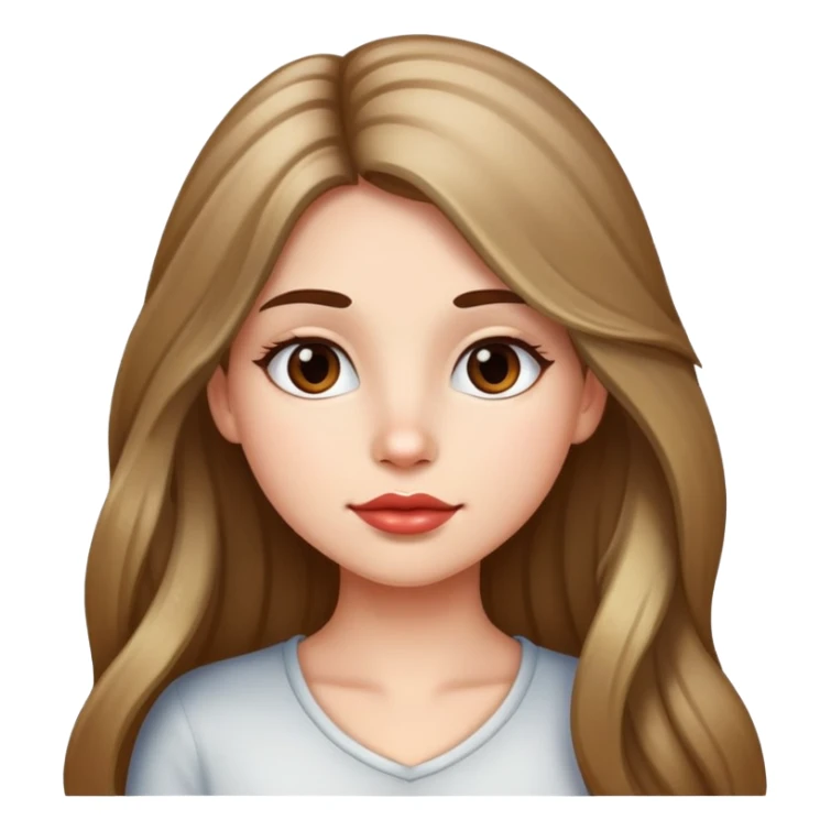 long hair girl with highlights and mile by lip sticker