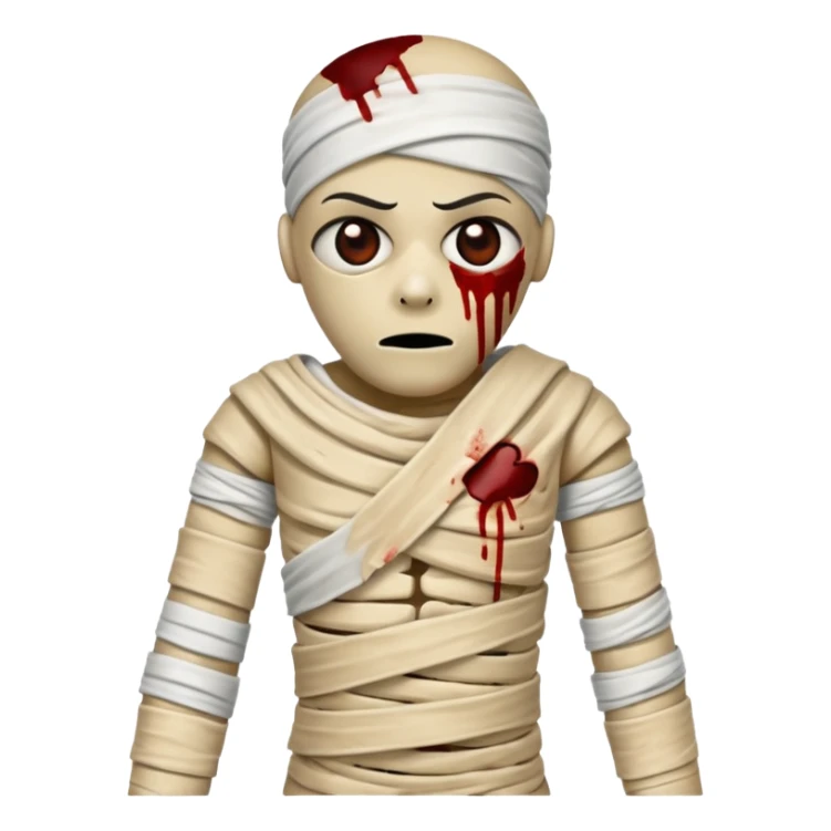 halloween mummy with blood stains sticker