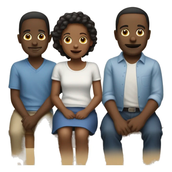 une famille noir de 3 enfants sticker
