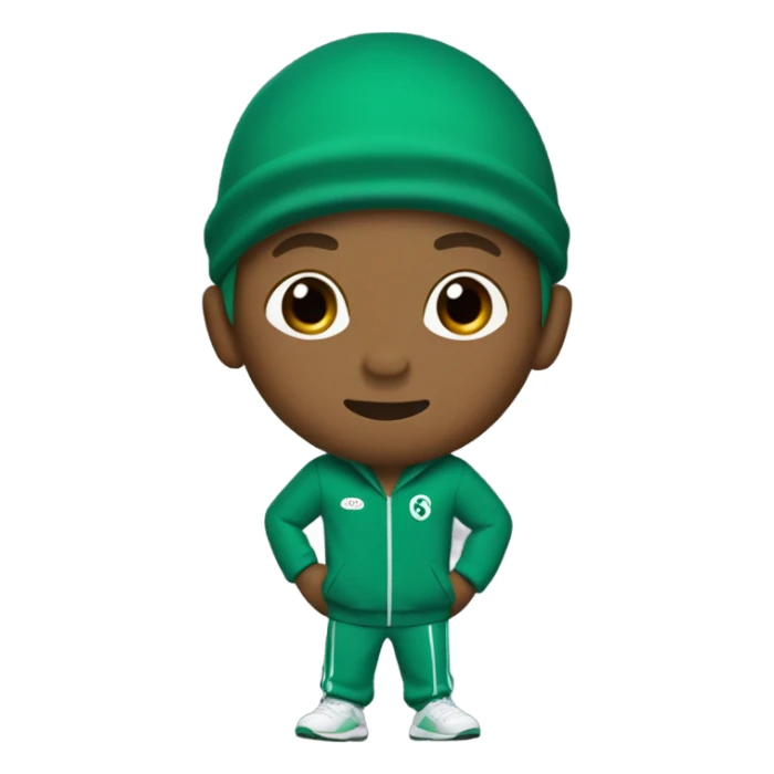 Squid game player in green track suit without hoodie sticker