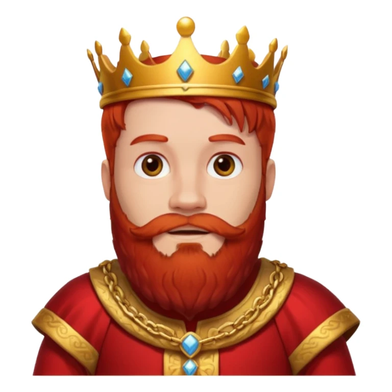 bearded king with no crown and red outfit red hair sticker