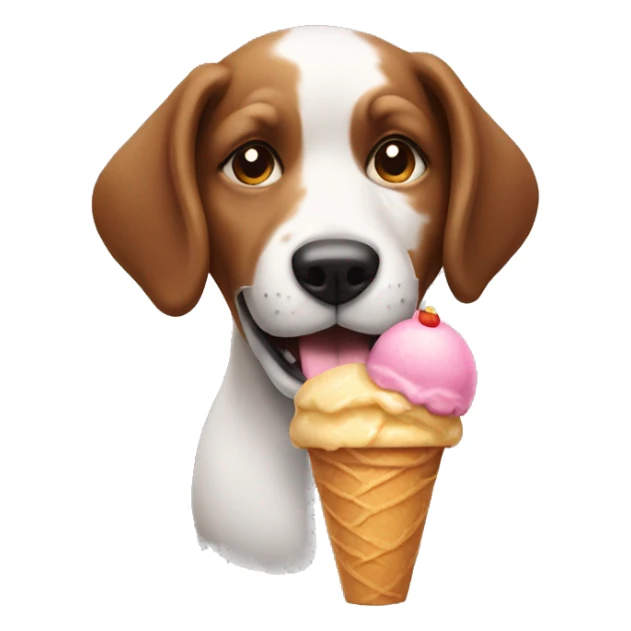 dog holding an ice cream sticker