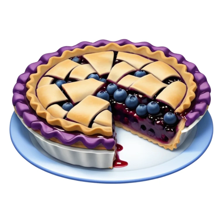 Make an emoji of a blueberry pie (small) that's broken off a bit so you can see the blueberry jam sticker