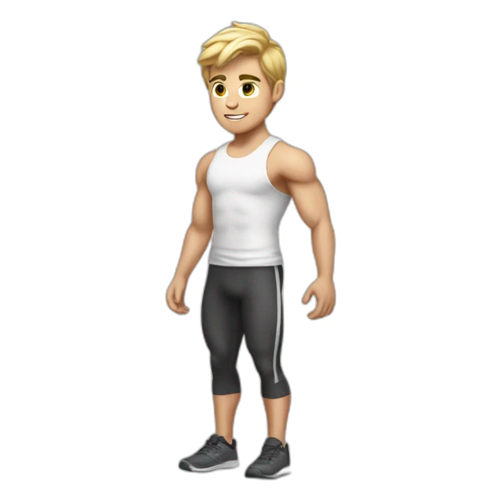 Fitness boy, white skin sticker