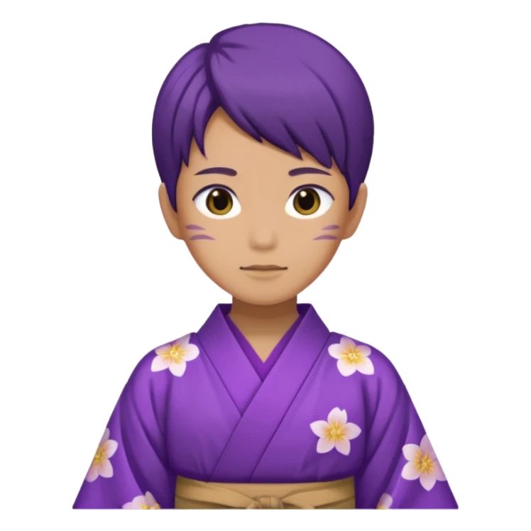 não binário japones kimono roxo sticker