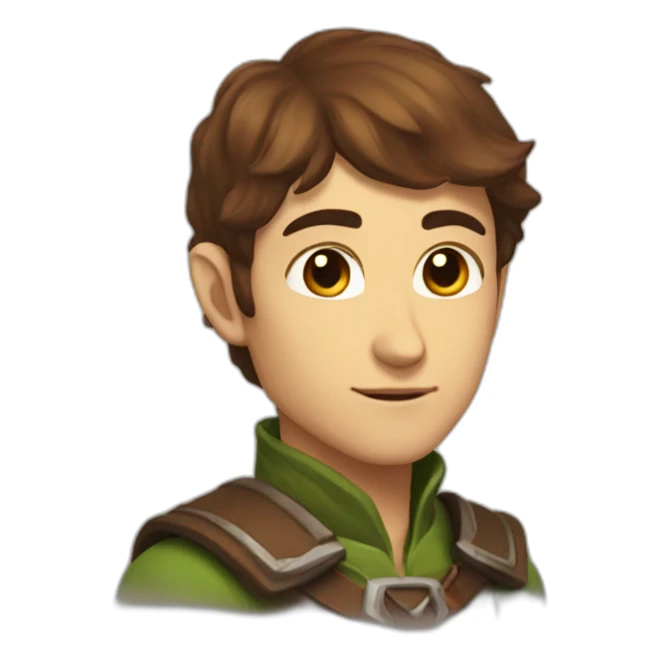 brown short hair nice elf ranger handsome sticker