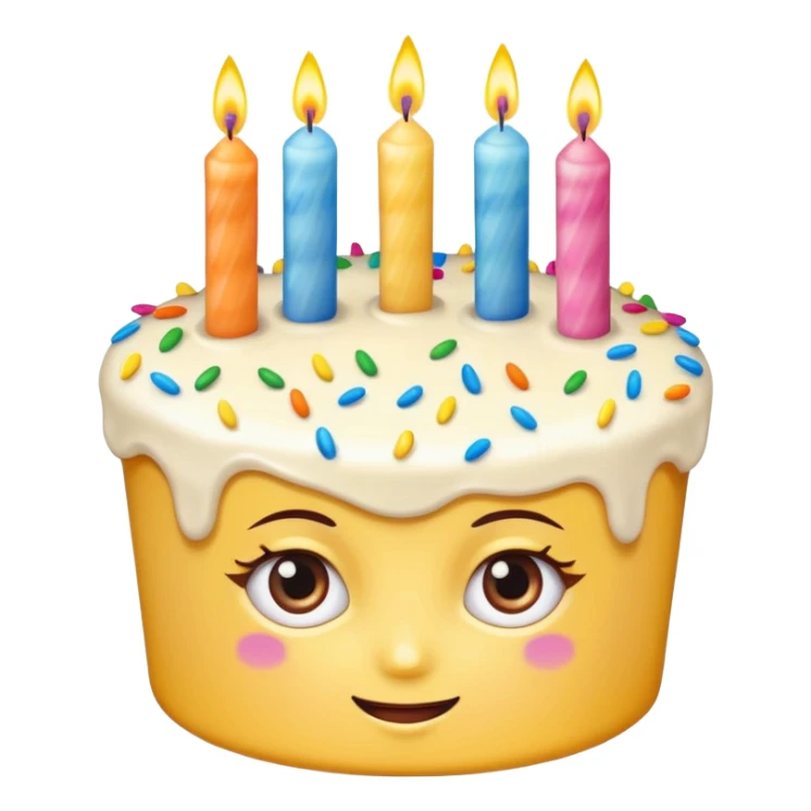 birthday cake with eyes and candles sticker