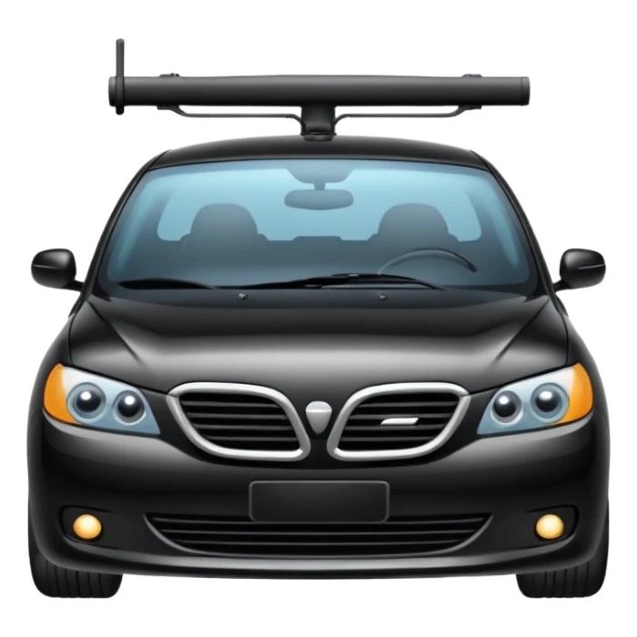 front of a car with a windshield wiper sticker