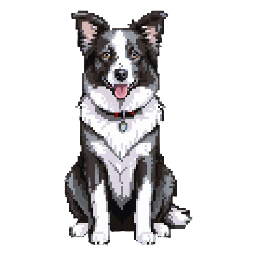 Merle border collie dog sitting sticker