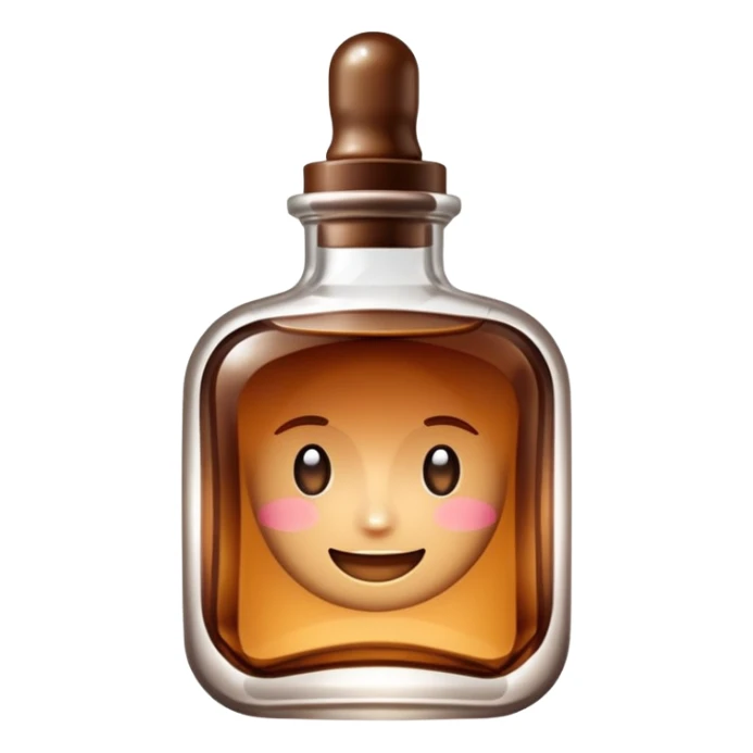 Organic cosmetic in a brown cristal bottle sticker