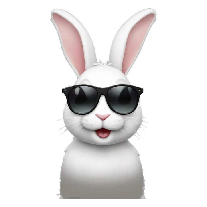 happy rabbit body sunglasses sticker