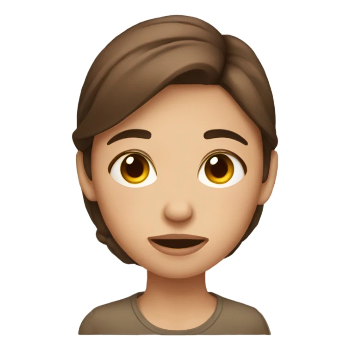 sleepy brown hair girl sticker