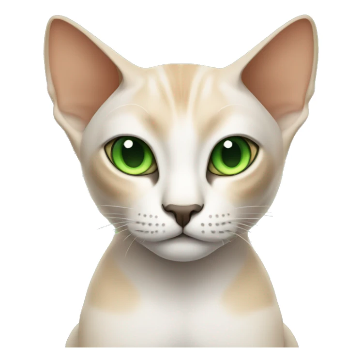 cat sphinx with green eyes who fold her paws together  sticker