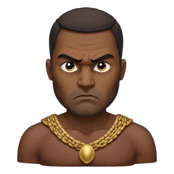 an angry Iraqi, in profile, chest-high sticker