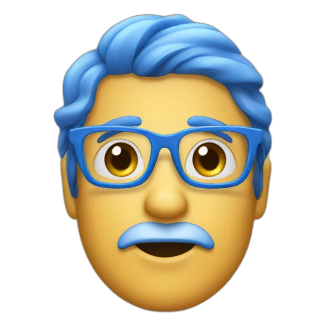 CARA DE CHICO CON GAFAS DE PASTA AZULES sticker